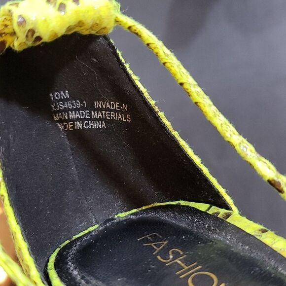 FASHION NOVA SNAKE PRINT LACE UP HIGH HEELS SANDAL - Picture 5 of 16